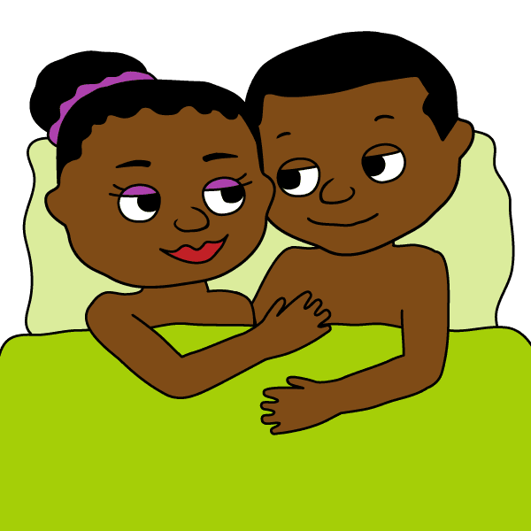 Couple in bed.